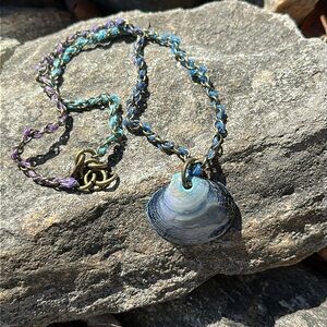 Blue Shell Pendant Necklace